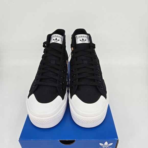 adidas Nizza Platform Mid — Core Black / Cloud White Women's Shoes Size 8.5 New - Picture 2 of 8